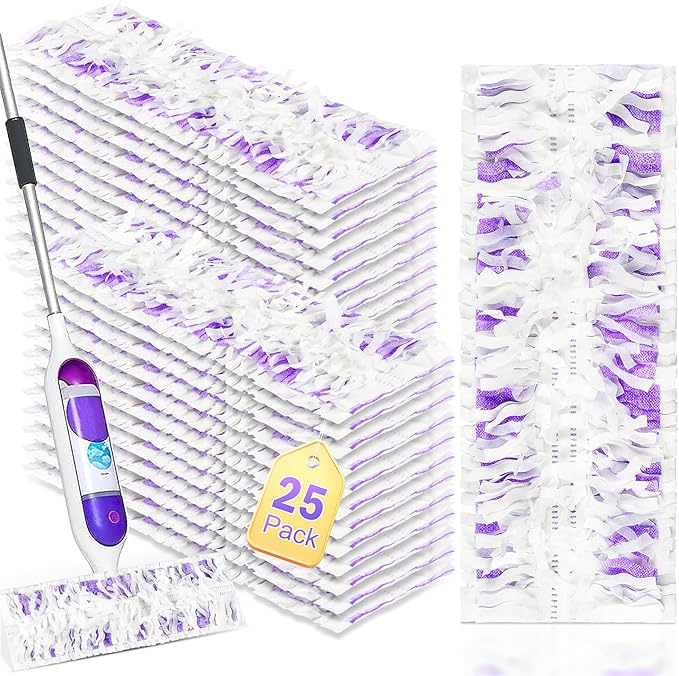25 Pack Disposable Mop Pads for PowerMop™ Multi-Surface Floor Mop, Mopping Pad Refills for Floor Cleaning