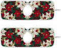 2 Pack Faucet Splash Catcher White Red Poinsettia Red Polka Dots Sink Mat for Faucet Absorbent Kitchen Splash Guard Drip Catcher for Farmhouse Barthroom Bar, M