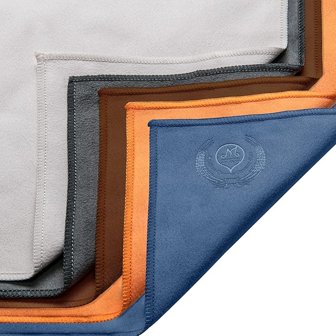 MI&VI Synthetic Chamois Microfiber Instrument Cleaning & Polishing Cloth for Violin, Viola, Cello, Bass, Guitar 12x12in (5 Pack)
