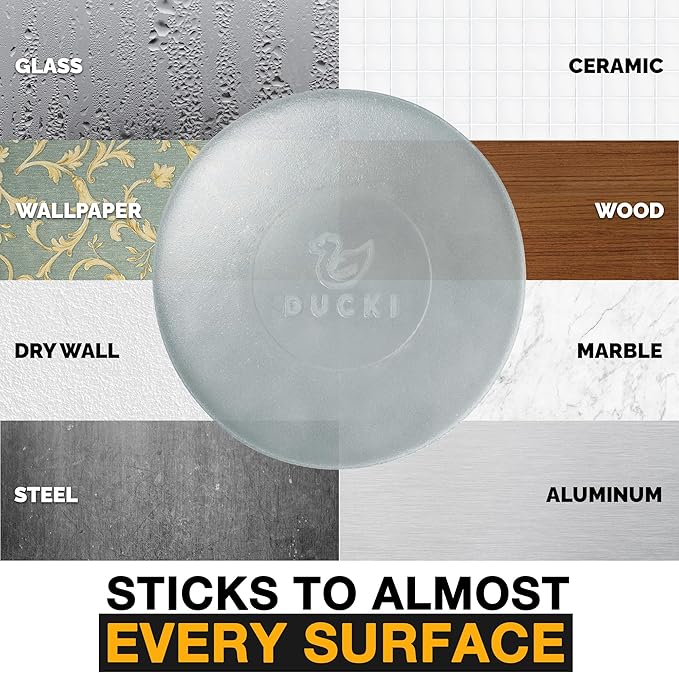 Ducki Wall Protectors - 4 Frosted Glass - Self Adhesive, Reusable Solution for Stopping Wall Damage & Noise from Doors,Refrigerator & More in Your Home or Office -Durable, Shock Absorbent & Discreet