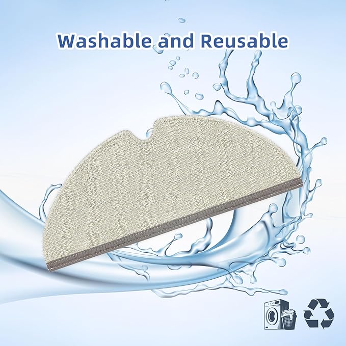Replacement Spare Microfiber Mop Cloth Pad Compatible With Roborock Q7 Max, Q8 Max, Q5 Pro, S5 Max, E4, E5, S5, S6, S6 Pure, S6 MaxV, Q5, Q5 Pro+, Q7 And Q8 Max+ Vacuum Robots 4 Pcs Refill Kit