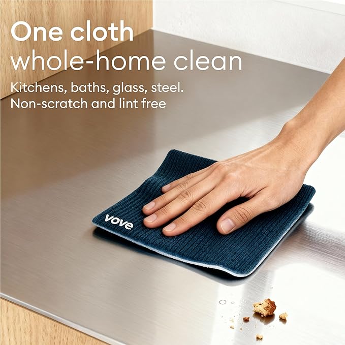 Vove Swedish Dishcloths 5-Pack, Nordic Nature - FSC Certified Cellulose & Cotton, Oeko-TEX Standard 100, Reusable Washable Kitchen Cleaning Cloths, Eco Friendly Floral Design