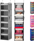 Handy Laundry Hanging Clothes Organizer for Kids - 6-Shelf Closet Daily Clothing Organization Labeled Shelves with Days of The Week Monday Through Friday, Weekday and Weekend (Grey)