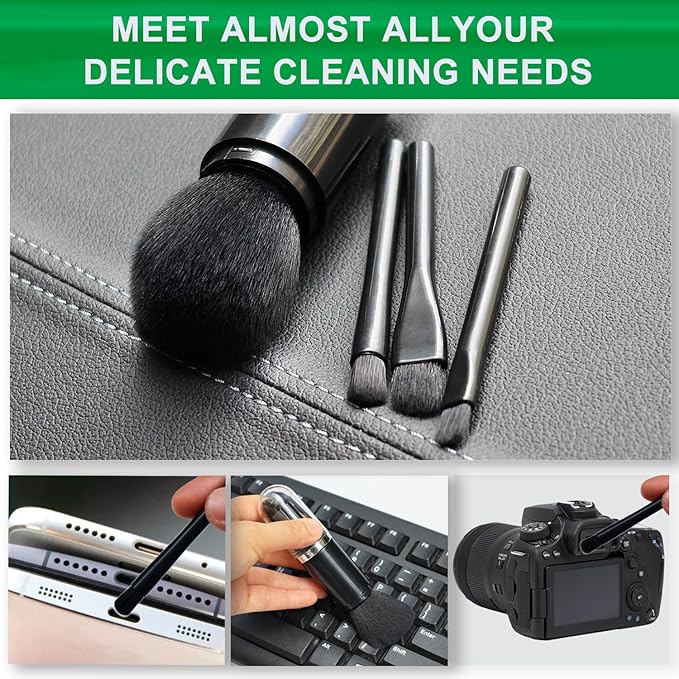 4 Pack Exquisite Duster Brush Kit, Small Dust Brushes, Feather Duster, Soft Fibers, Efficient Dust Removal, Cleaning Tool Perfect for Digital Devices, Keyboards, Car Interior, Craft, Mobile Phone