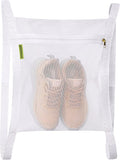 Sneaker Wash & Dry Net Bag for Dryer,15.7x13.8 Inch Large HoneyComber Mesh Bags with Zipper and Strap for Shoes, Clothing, Laundry Reused Bag Tool (Large) (white)