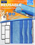 Reusable Replacement Pads Compatible with Shark Vac Pad VM252 VM251 VM200 VC205 VM250 VM200 VM200C VM190 VM250 QM250 VM190 VM200P12 Vacuum Mop Refills Upgraded Design of Dirt Chamber, 3+2+1 Pack