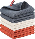 Nialnant 6 Pack Kitchen Towels,Large 100% Cotton Hand Towels,Absorbent Dish Towels for Drying Dishes-13x28 Inches,Multi Color