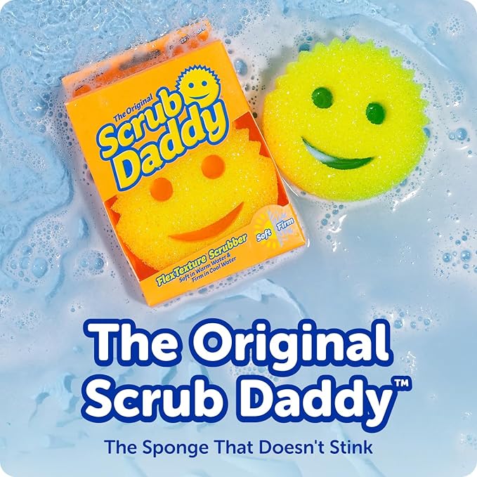 Scrub Daddy Scratch-Free Multipurpose Kitchen Sponges - Bulk Dish Sponges for Kitchen, Bathroom, Household Cleaning & More - Made with BPA-Free Polymer Foam (7 Count)