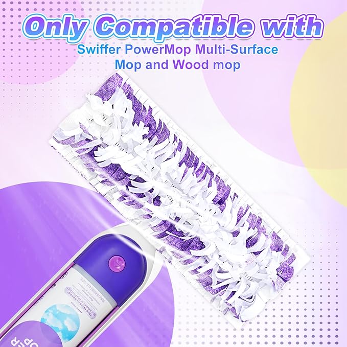 Power Mop Pads Refills Compatible with Swiffer Power Mop Disposable Power Mop Refills Replacement Wood Mopping Pad Refills for Floor Cleaning, 5 Pack