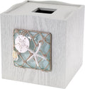 Avanti Linens - Tissue Box Cover, Decorative Resin Cover, Beach Inspired Bathroom Accessories (Seaglass Collection)