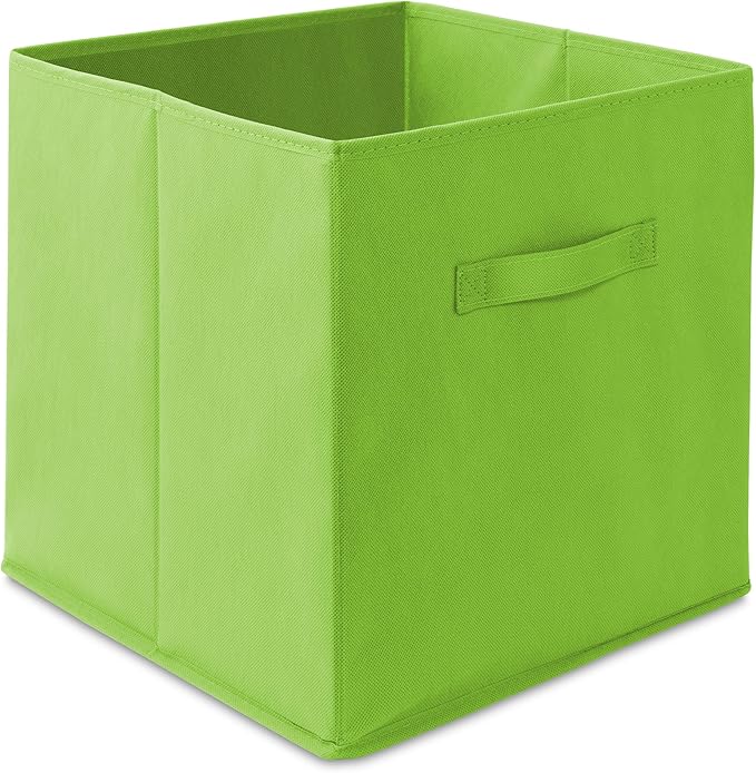 Casafield Set of 6 Collapsible Fabric Cube Storage Bins, Lime Green - 13" Foldable Cloth Baskets for Shelves, Cubby Organizers & More