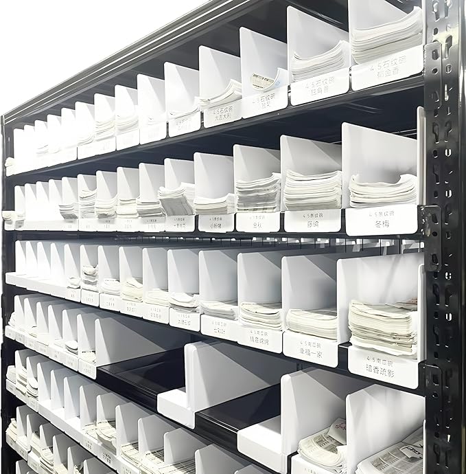 20 Pcs 39 * 15CM 1MM PVC Shelf Dividers for Closets Wood Shelf Separators Clothes Organizer and Bedroom Storage and Organization Organization Separator Shelf Laber