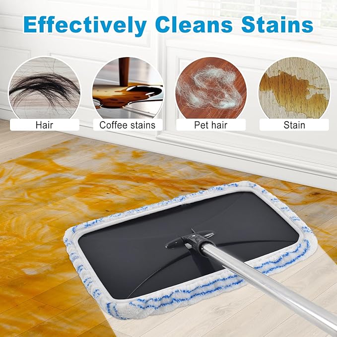 8 Pack Mop Heads Replacements for OCedar Hardwood Floor 'N More Microfiber Mops,Terry Cloth Mops Refills 15 x 8"Flat Dust Mop Pads for O Cedar mop, Washable & Reusable Mopping Pads