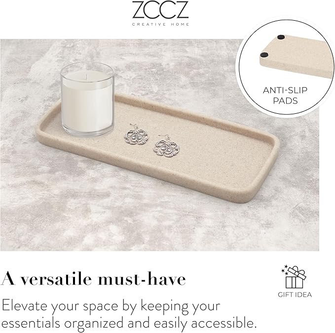 ZCCZ Black Bathroom Accessory Sets, 4 Pieces Bathroom Accessories Complete Set Vanity Countertop Accessory Set Marble Look, Includes Lotion Dispenser Soap Pump, Tumbler, Toothbrush Holder and Tray