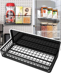 Magnetic Basket Fridge Large Magnetic Pen Holder Whiteboard Metal Wire Basket Storage Item Organizer (Black-Low)