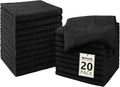 Washcloths - 20 Pack - Face Towels (12" x 12"), Highly Soft Wash Cloths and Hand Towels, Fast Drying Multi-Purpose Microfiber Cleansing Cloths for Bathroom, Hotel, Spa, and Salon - Black