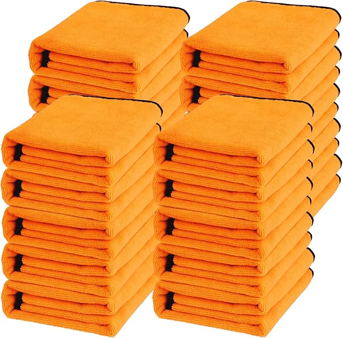 20 Pack Microfiber Car Drying Towel, 15.7 x 23.6 Inch Car Microfiber Cleaning Towels Bulk, Lint-Free, Quick Drying, Dual-Sided Detailing Buffing Polishing Waxing Soft Towels for SUV, Truck and Boats