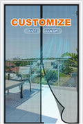 MAGZO Customized Magnetic Screen Door, Sturdy Custom Magnets Double Mesh Door Screen Curtain with Full Frame Hook & Loop for Entrance