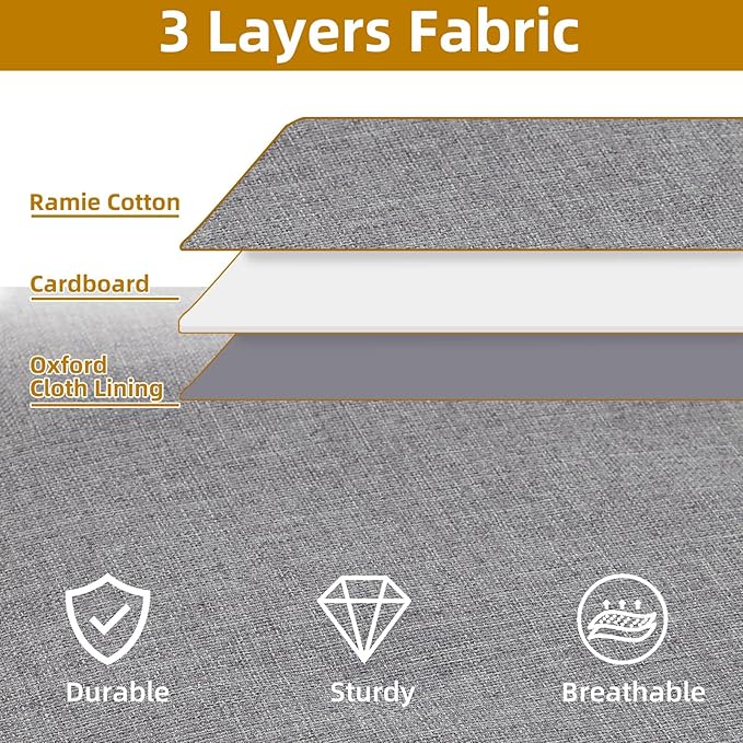 Underbed Storage Organizers, 23.6 x 11.8 x 5.9 Inch Fabric Container Bags with Lids, Storage Boxes for Blanket, Pillows, Shoes, Grey, 3 Pack