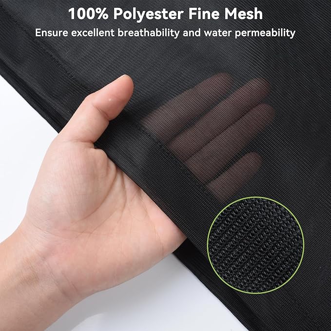 OTraki Ex-Large Mesh Laundry Bags 36x43 Inch Drawstring Laundry Bag 2 Pack Dirty Clothes Mesh Net Bag Heavy Duty Travel Storage Organize Bag for Hotel Beach,Don't Drying, Melting 140-176℉ Black