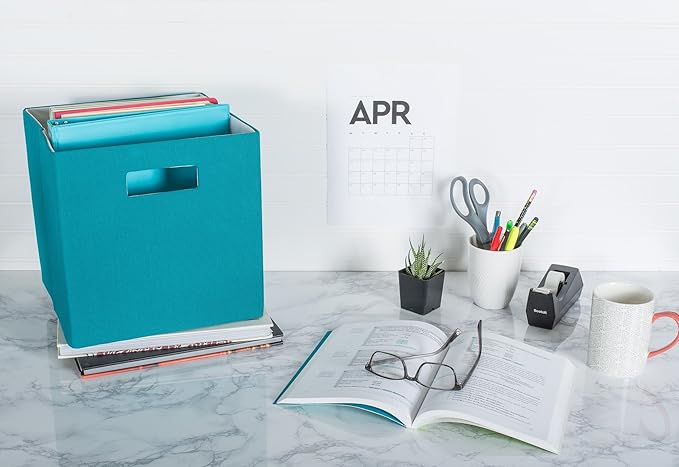 DII Poly-Cube Storage Collection Hard Sided, Collapsible Solid, Small, Teal
