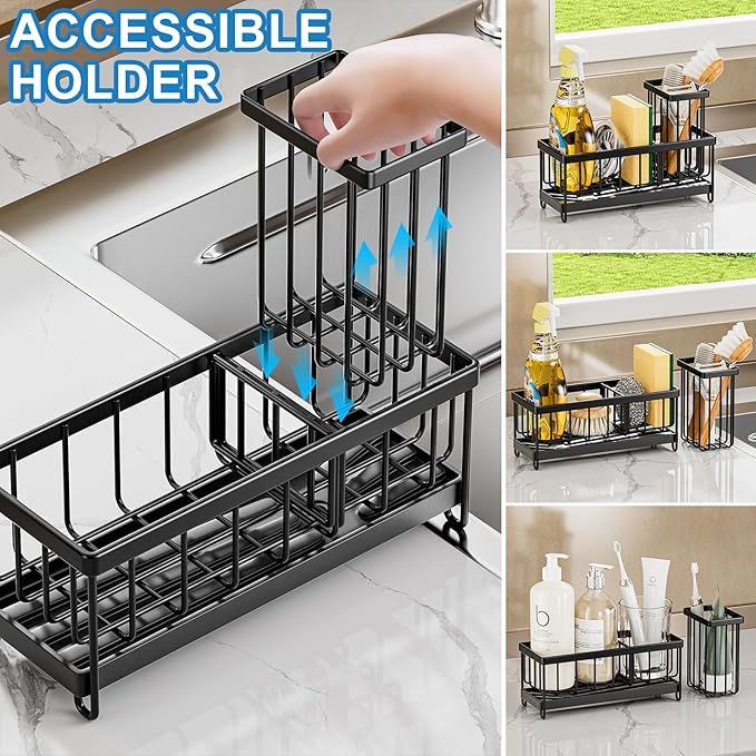 Sponge Holder for Kitchen Sink - Sink Organizer and Caddy for Home and Kitchen Storage Organization