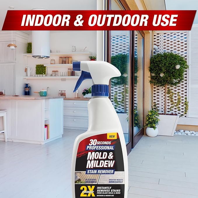 30 SECONDS Pro Mold and Mildew Stain Remover | Scrub Free | Brighter Results Instantly | Ready To Use | 1 Gallon (4 PACK)