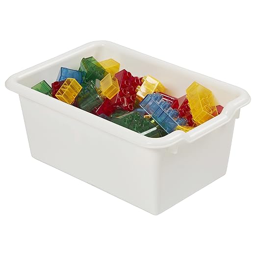 ECR4Kids Scoop Front Storage Bins, Multipurpose Organization, White, 10-Piece