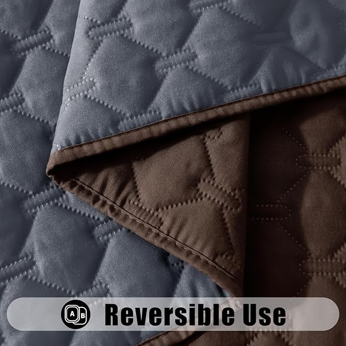 Smiry Waterproof Dog Bed Cover Blanket, Soft Reversible Pet Blanket, Washable Leakproof Cats Dogs Couch Cover for Sofa, Couch, Furniture, Plaid (40x50 Inch, Chocolate/Dark Grey)