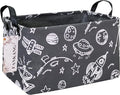 FANKANG Storage Basket,Nursery Hamper Canvas Laundry Basket Foldable with Waterproof PE Coating Storage, Office, Bedroom, Clothes,Toys (Rec-Space Planet)