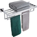KOKOSIRI 24'' Bathroom Towel Shelf Chrome Towel Rack with Two Bath Towel Bars SUS304 Stainless Steel Wall Mounted, Polished Finish, B6003CH