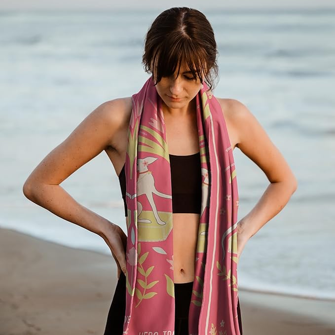 Hero Microfiber Large Beach Towel Compact (Stay Pawsitive, 40 x 72)