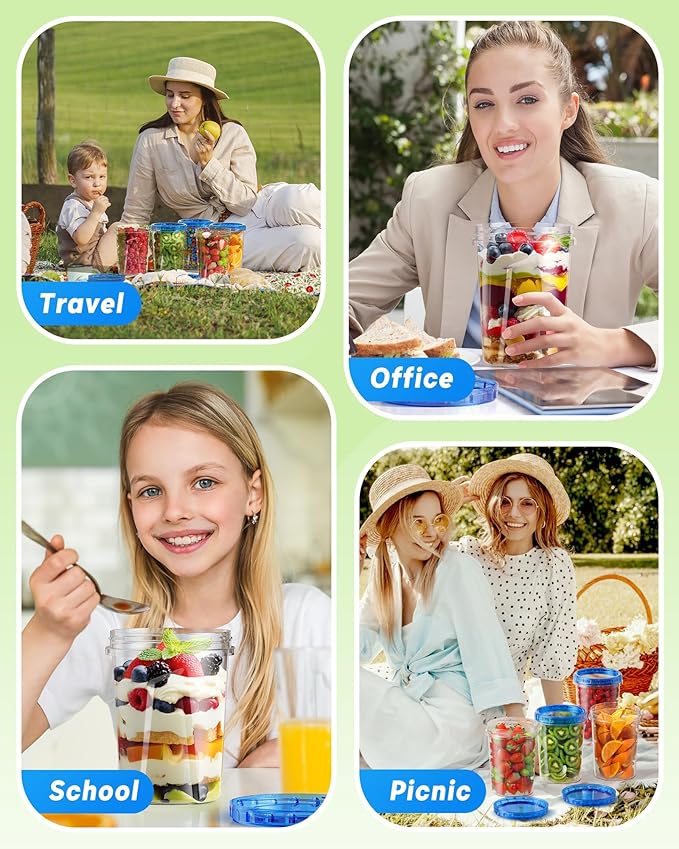 6 Pack-34oz Freezer Storage Containers, Plastic Food Storage Containers with Twist Top Lids, BPA Free and Reusable Soup Containers with Lid, Microwave and Dishwasher Safe