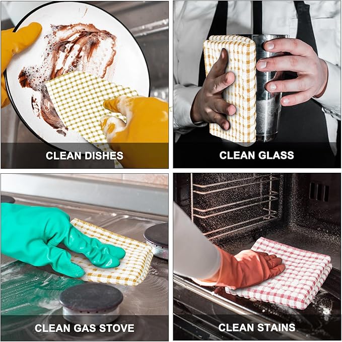 Nialnant 8 Pcs Kitchen Dish Rags,100% Cotton Kitchen Towels Soft Absorbent Quick Drying Dish Cloths for Washing Dishes,Cleaning rags-11 x 11In Orange