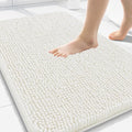 Arotive Bathroom Rugs 34x21, Extra Soft Absorbent Shaggy Chenille Bath Rugs, Machine Washable Rubber Backing Non-Slip Bath Mats for Bathroom Floor Tub and Shower, Home Decor Accessories, Ivory