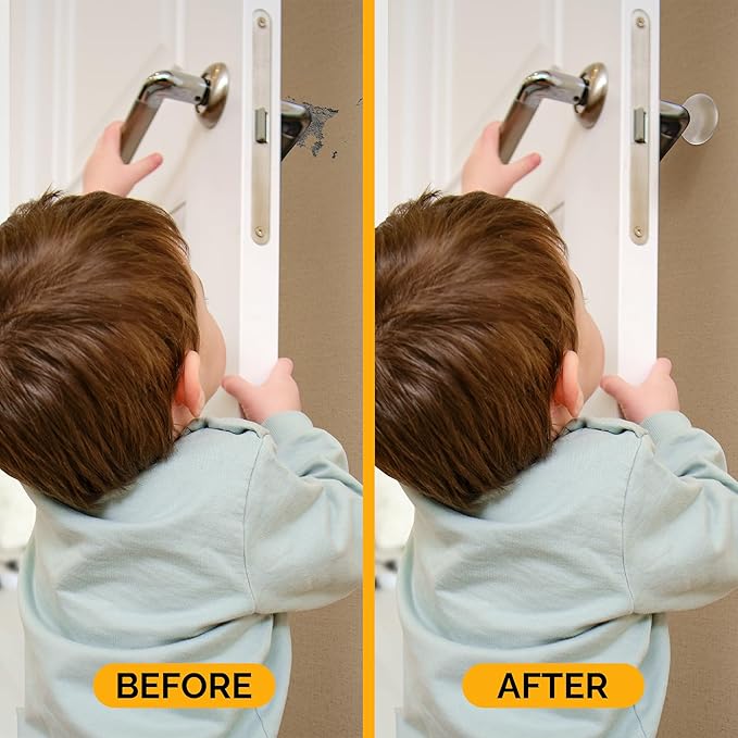 Ducki Door Wall Bumper Protector - Self Adhesive Stopping Shield Prevents Damage & Noise for Knob Handle, Refrigerators, Furniture Home or Office, Shock Absorbing, Discreet, Reusable - 2 Pack Clear