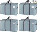 VENO 4 Pack Moving Bags and Large Christmas Storage Bins with lids. Alternative to Moving Boxes, Packing Supplies for College. Extra Large Heavy Duty Totes for Packaging (Light Blue Matte, 4 Pack)