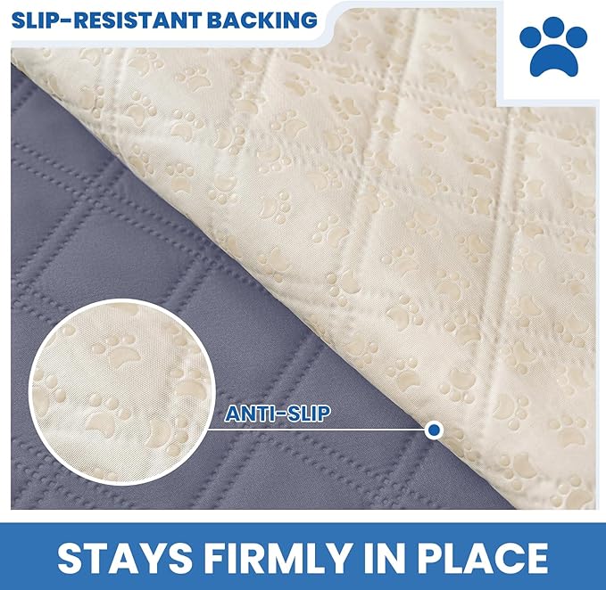 Waterproof Dog Blanket, Non-Slip Soft Pet Bed Cover, Couch Cover for Dogs Washable, Protects Sofa, Furniture, Crate, Car, Tear Resistant Leakproof Pet Blanket (30x70 Inch, Grey Blue)