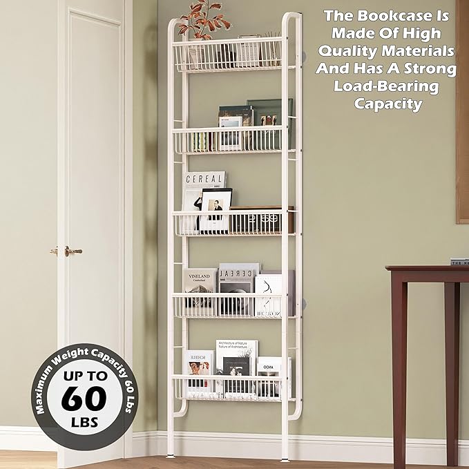 COVAODQ Pantry Spice Rack Narrow Bookshelves Behind The Door for Kids,Multi Pantry Organizer Spice Rack for Kitchen Bedroom