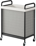 WOWLIVE Rolling Laundry Hamper with Wheels, 90L Laundry Basket with Removable Liner Bag, Laundry Sorter with Metal Handle, Large Capacity Clothes Hamper for Laundry Room, Bathroom and Dorm, Beige
