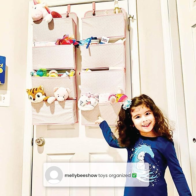 Delta Children 4 Pocket Over The Door Hanging Organizer, 2 Pack, Dove Grey