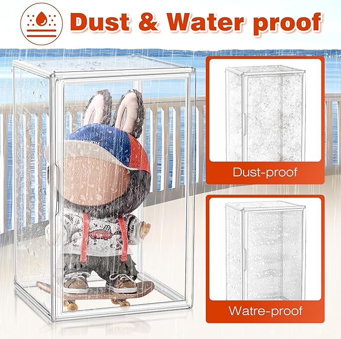 23.6'' Tall Acrylic Display Case for Collectible, XXXXX-Large Purse Handbag Organizer 13.8''x12.2''x23.6'' Clear Boot Totes Storage Box Transparent Huge Figure Collectibles Showcase with Magnetic Lid