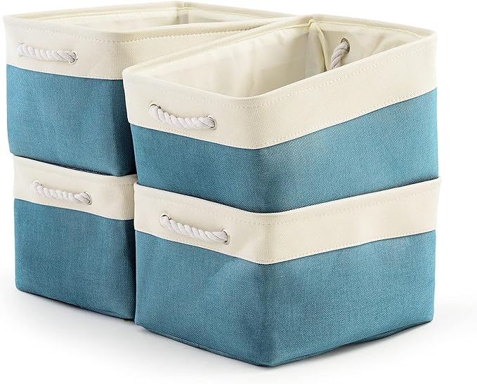 Sacyic Storage Cubes - 4 Pack Large Fabric Baskets for Organizing, Collapsible Storage Bins for Closet Cloth Decorative Gift supplies Organizer Shelf 15.7 (L) x 11.8 (W) x 8.2 (H) inches