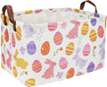 Rectangular Easter Baskets, Kids Easter Basket Organizer.Cute Storage Basket with Handles.Boys and Girls,Easter Bunny Eggs Decor,Toys,Books,Easter Gifts (Rabbit Easter Eggs ) …