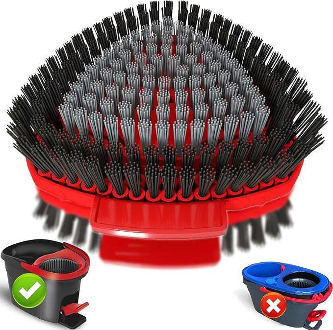 Upgrade Scrub Brush Replacement Head Compatible with O Cedar EasyWring 1 Tank Spin Mop, Mop Replace Head Brush,Scrubber Floor Cleaning Brush,More Layers of Bristles for Bathroom, Deck, Tile, Kitchen