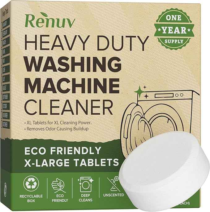Renuv® Washing Machine Cleaner + Dishwasher Cleaner Bundle - Heavy Duty Appliance Deep Cleaning, Descaling and Deodorizing