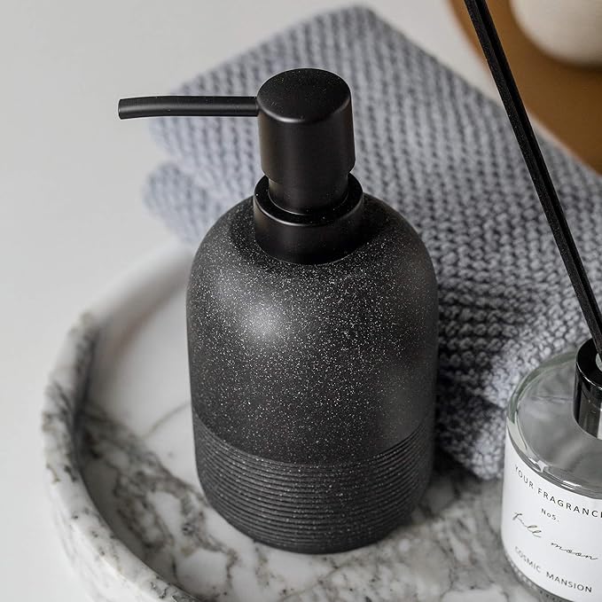 Soap Dispenser Black,Hand Soap Lotion Dispenser for Bathroom Countertop,Soap Dispenser for Kitchen.