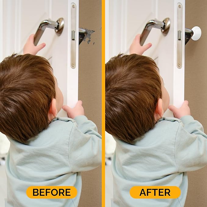 Ducki Door Stop Wall Protectors, 6 Pack White, Self Adhesive Reusable Solution for Stopping Wall Damage & Noise from Doors, Refrigerators, & in Your Home or Office, Durable Shock Absorbent & Discreet