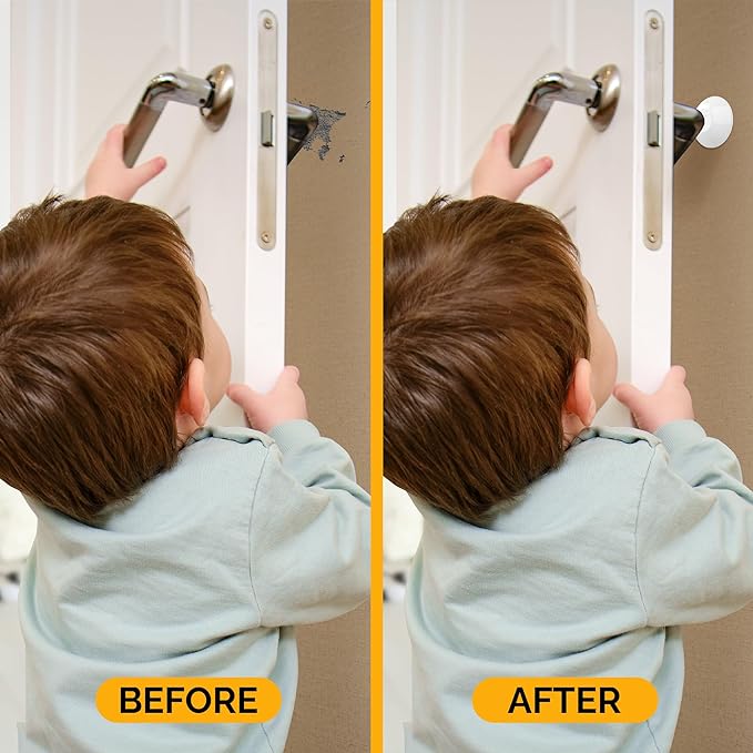 Ducki Door Stop Wall Protectors, 8 Pack White, Self Adhesive Reusable Solution for Stopping Wall Damage & Noise from Doors, Refrigerators, & in Your Home or Office, Durable Shock Absorbent & Discreet