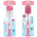 Dr. Brown's Reusable Sponge Baby Bottle Cleaning Brush + Soft Touch Bottle Brush, BPA-Free, Pink, 2-Pack